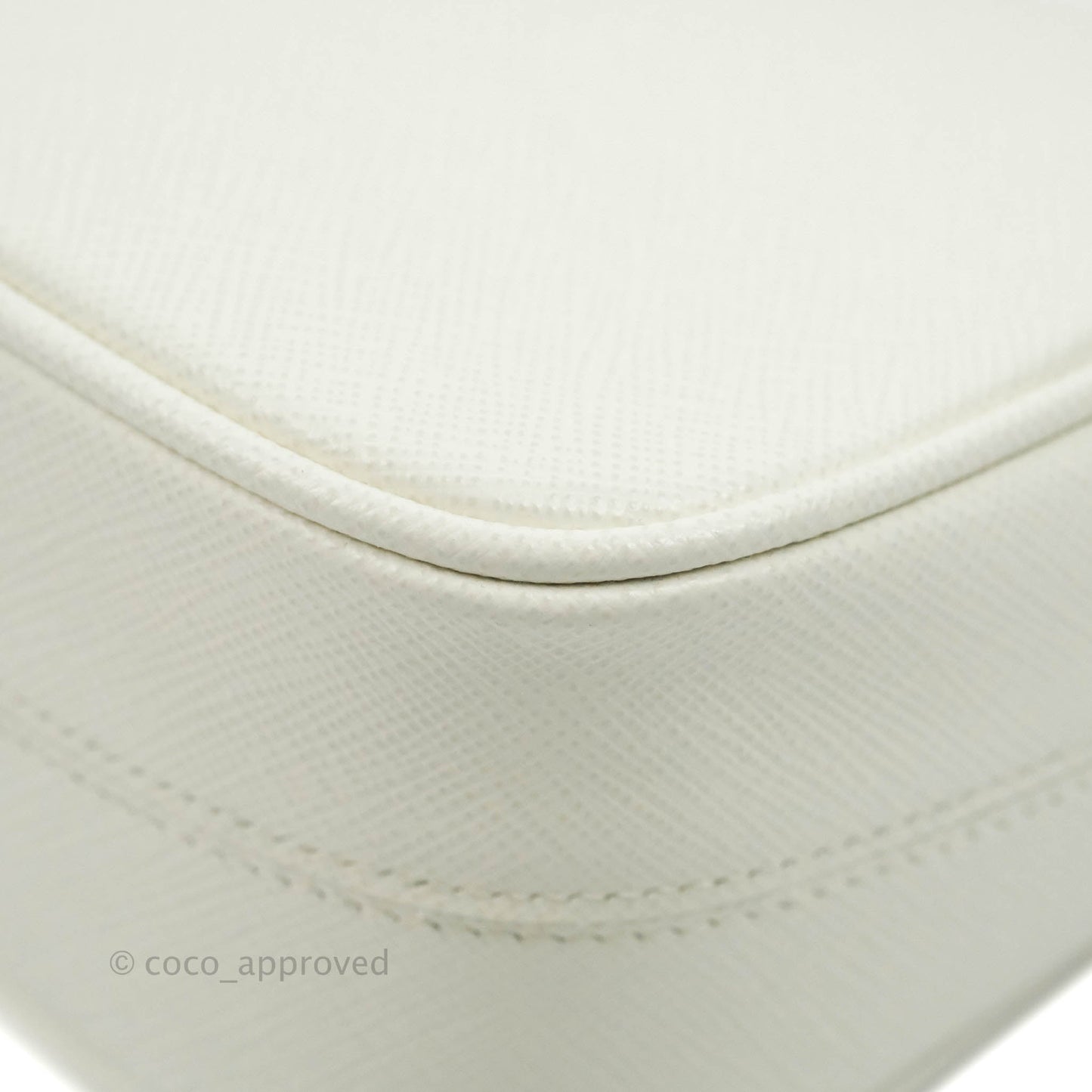 Prada Saffiano Leather Mini Bag White Gold Hardware
