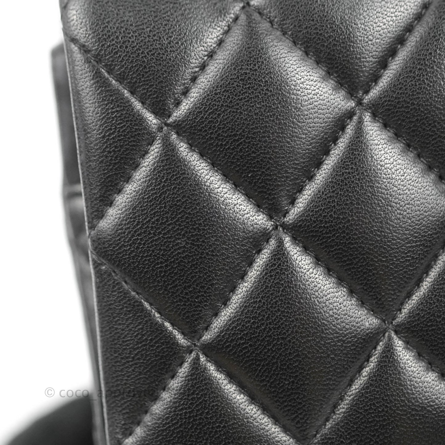 Chanel Classic M/L Medium Flap Quilted Black Lambskin Gold Hardware