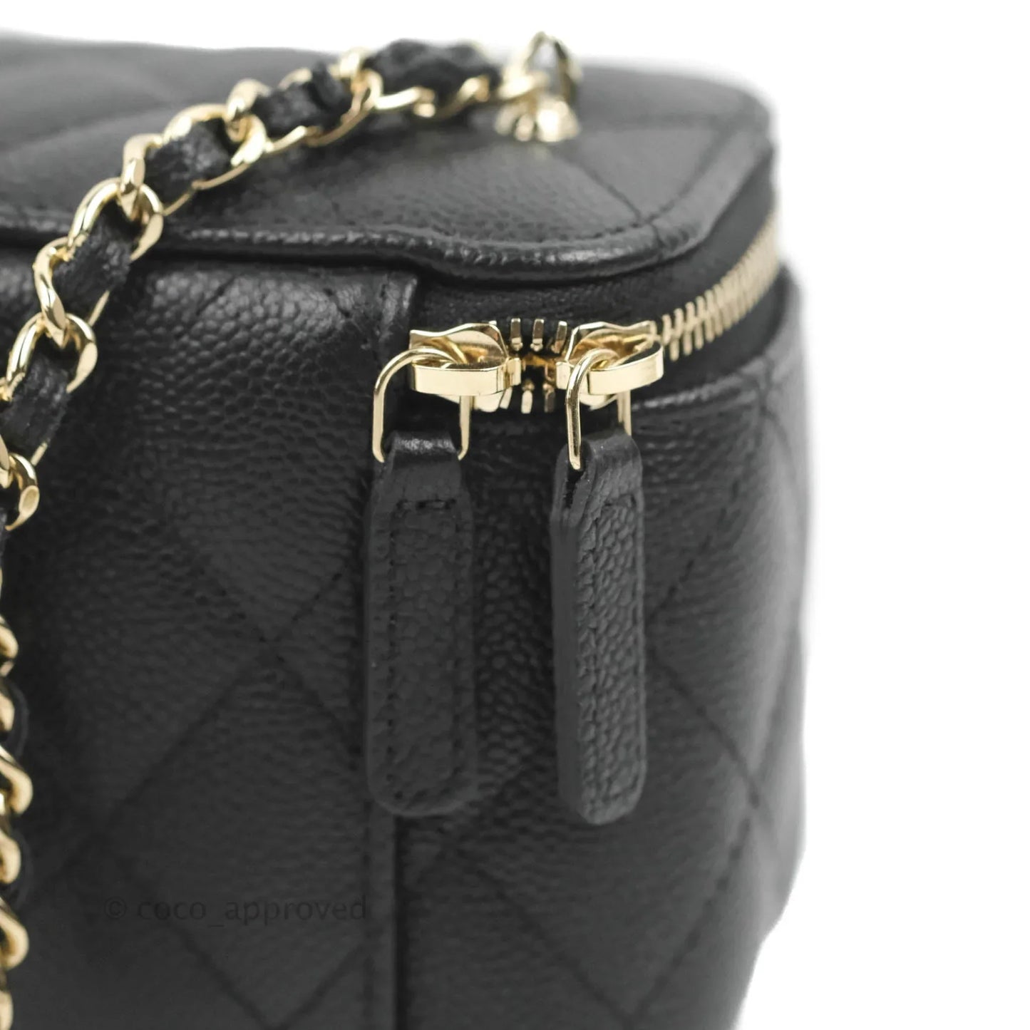 Chanel Classic Mini Vanity With CC Chain Black Caviar Gold Hardware