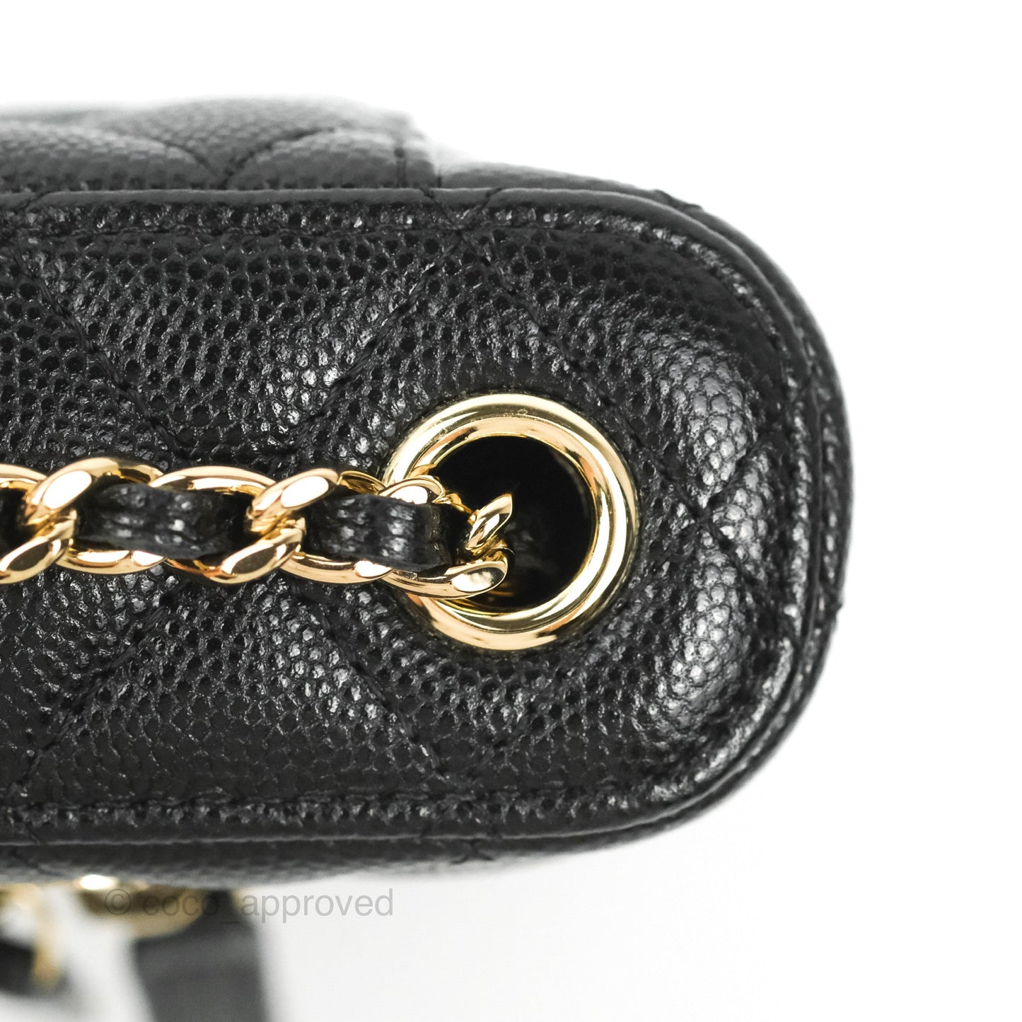 Chanel Vanity Phone Holder With Chain Black Caviar Gold Hardware