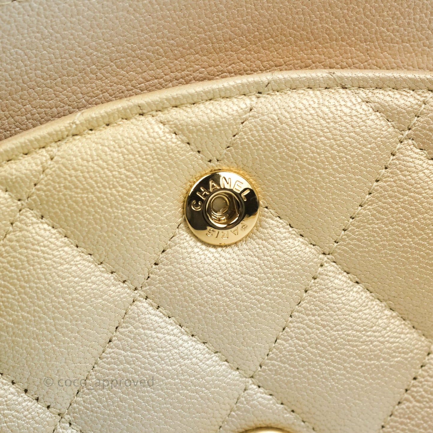 Chanel Classic Quilted M/L Medium Flap Ombre Metallic Goatskin Aged Gold Hardware