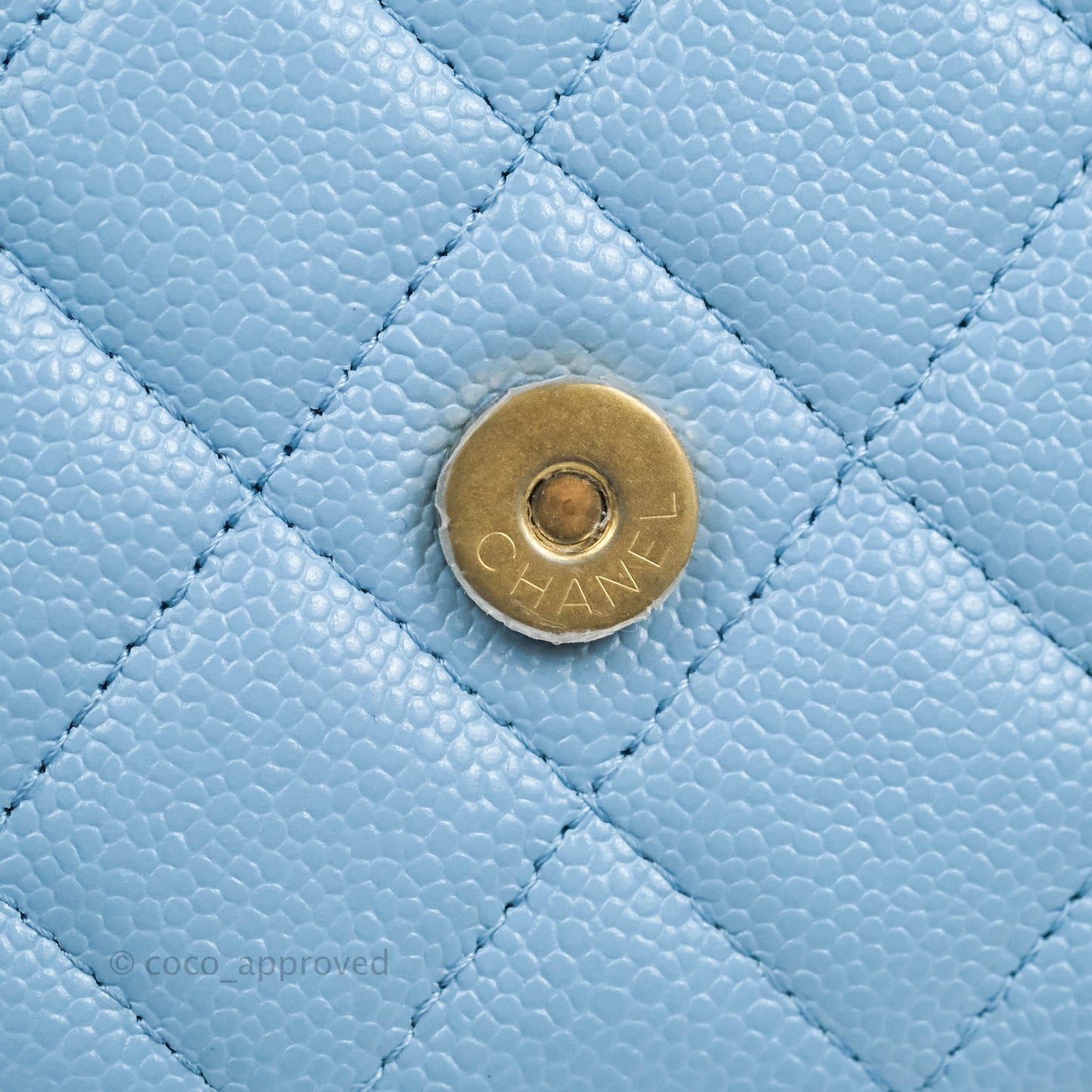 Chanel Top Handle Pick Me Up Wallet On Chain WOC Blue Caviar Gold Hardware 22S