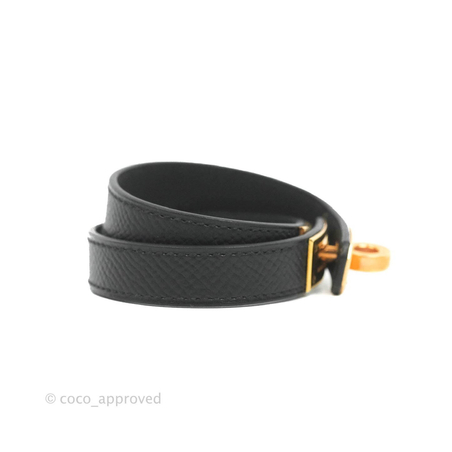 Hermès Kelly Double Tour Bracelet Black Epsom Rose Gold Hardware