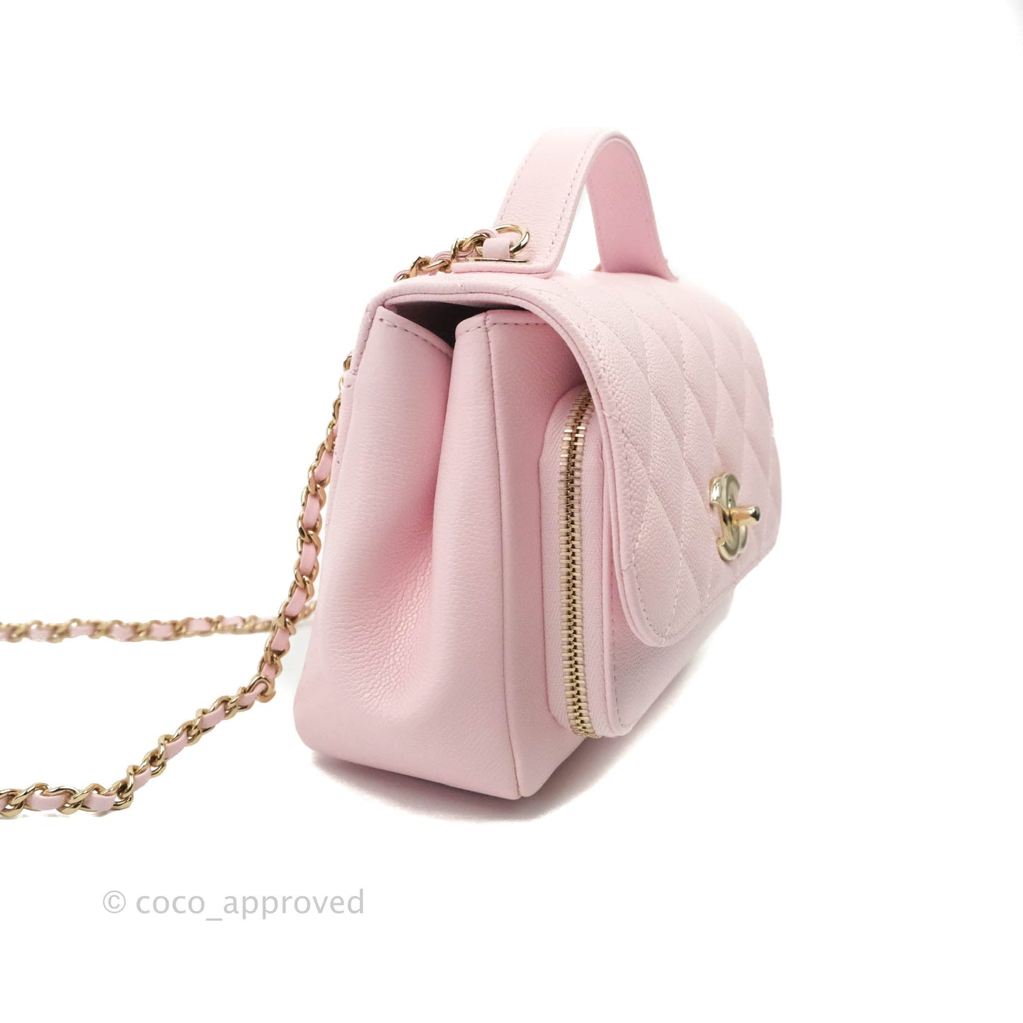 Chanel Quilted Small Business Affinity Flap Pink Caviar Gold Hardware