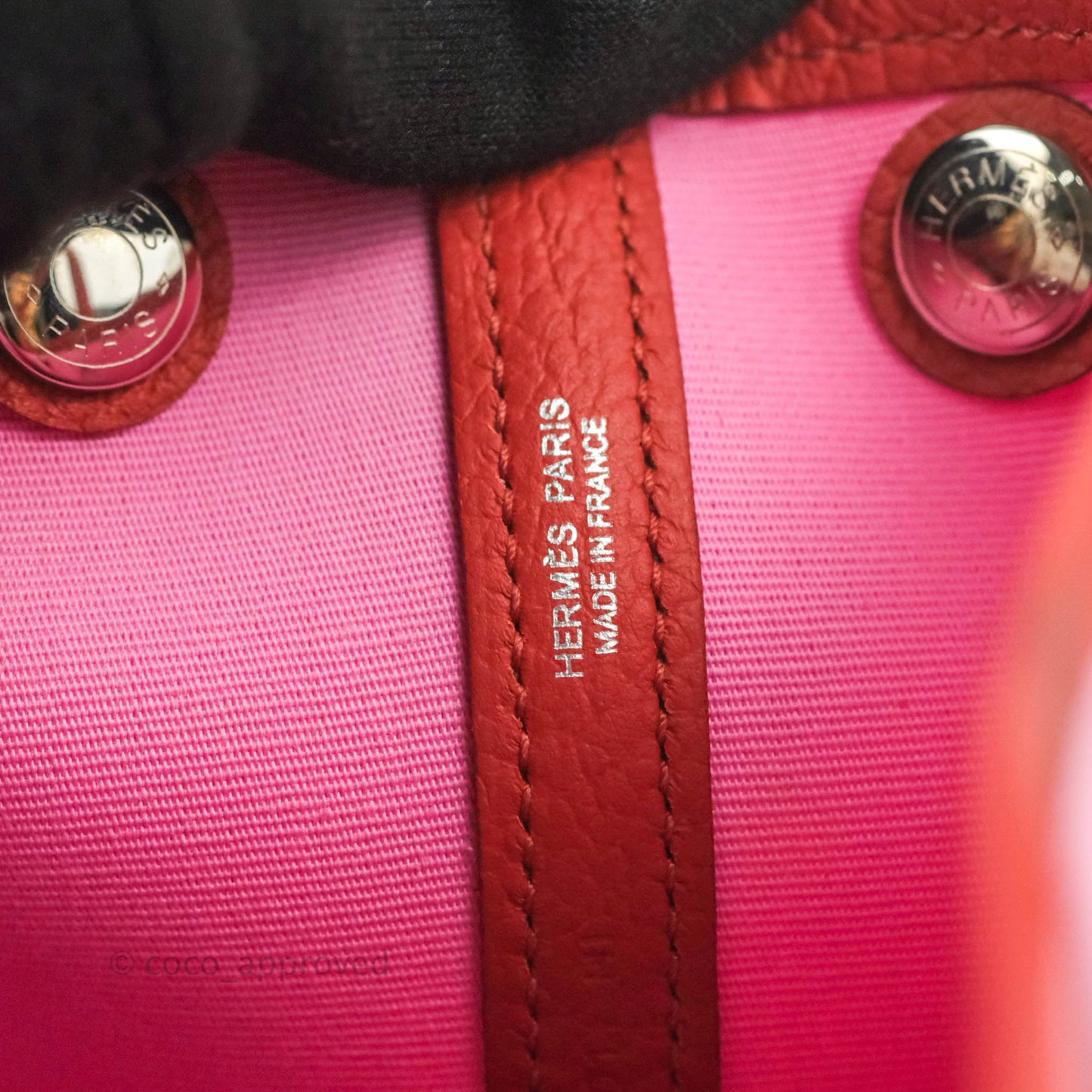 Hermès Garden Party 30 Pink / Red Duchesse Canvas