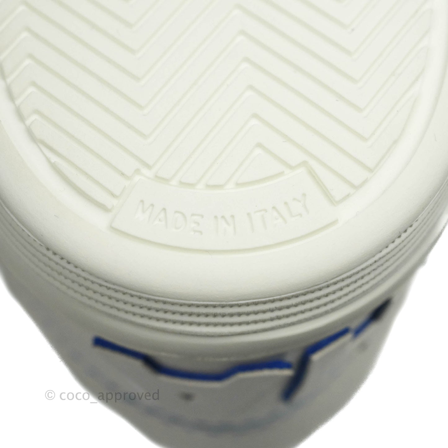 Chanel Calfskin Logo Sneakers White Blue Size 39
