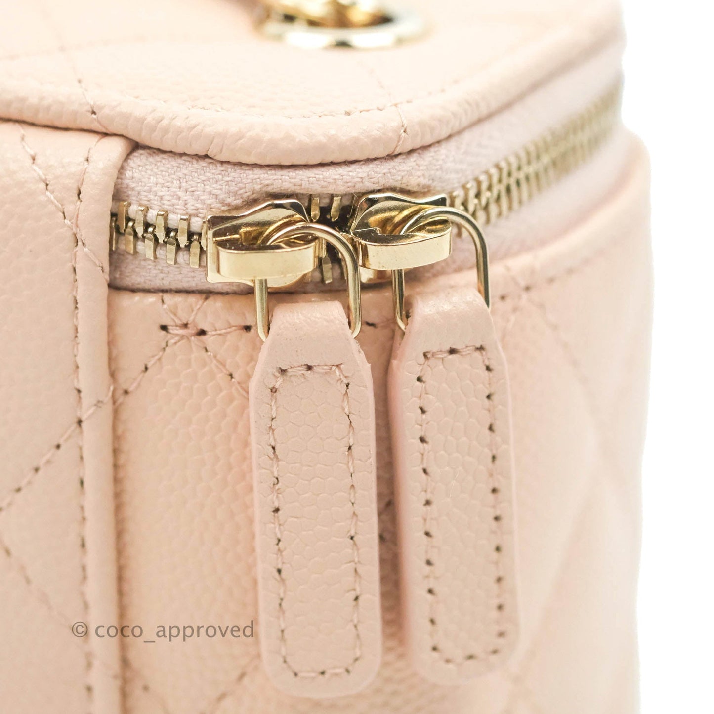 Chanel Classic Mini Vanity With Chain Light Pink Caviar Gold Hardware