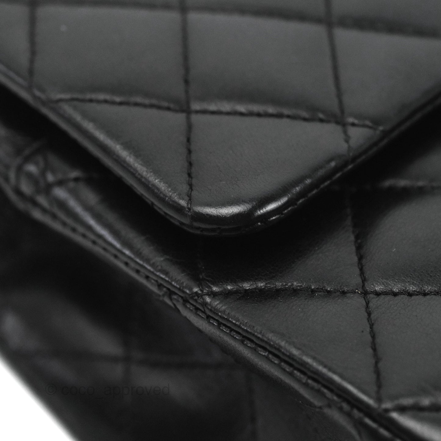 Chanel Classic M/L Medium Flap Quilted Black Lambskin Gold Hardware