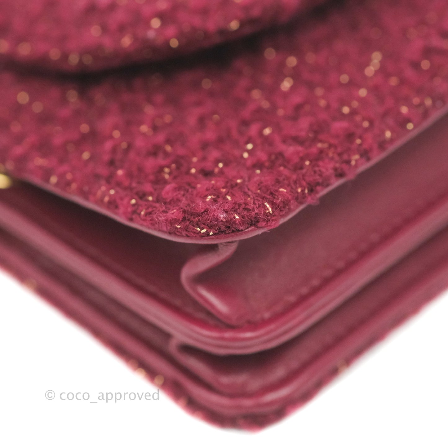 Chanel Clutch With Chain Red Tweed