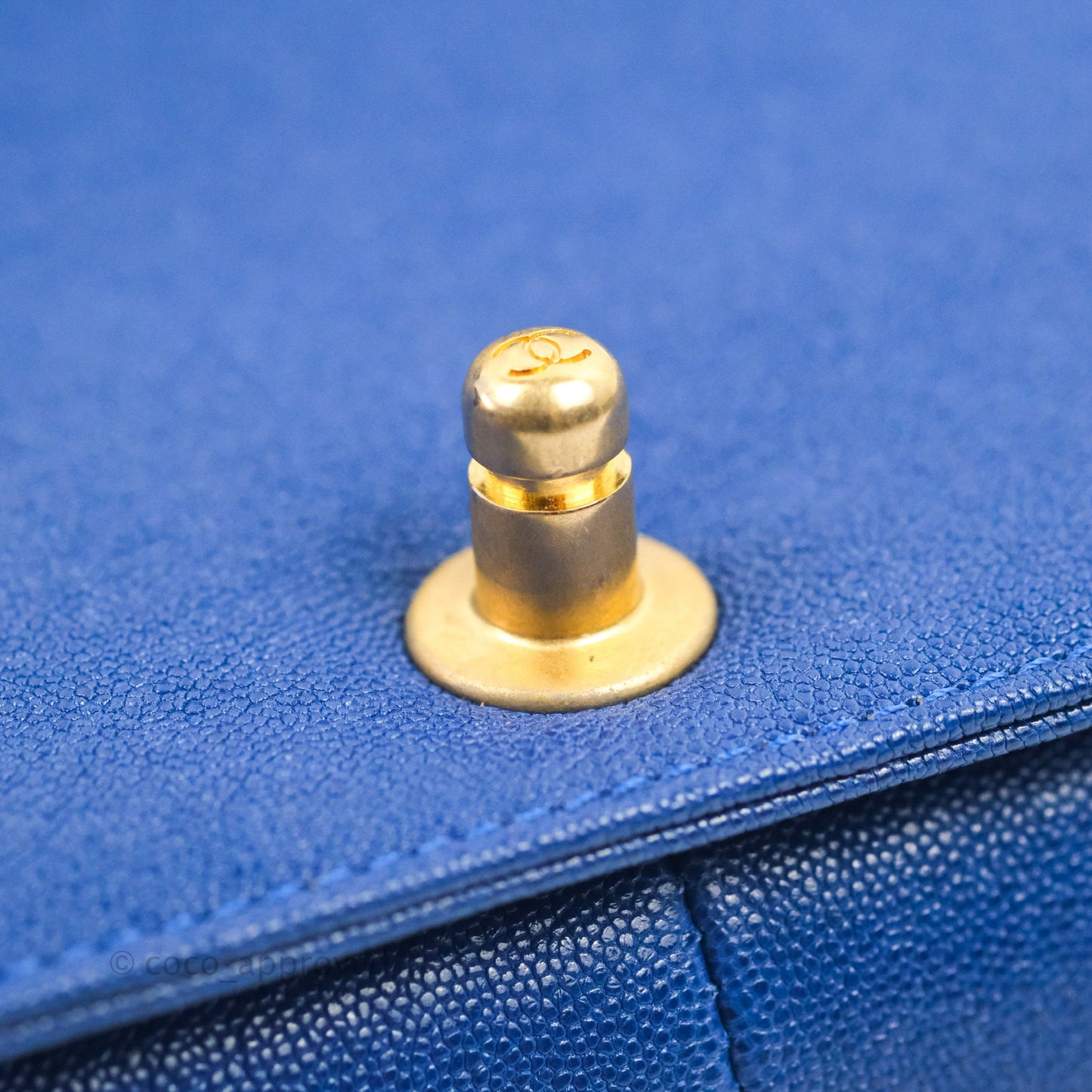 Chanel Quilted Medium Boy Blue Caviar Aged Gold Hardware