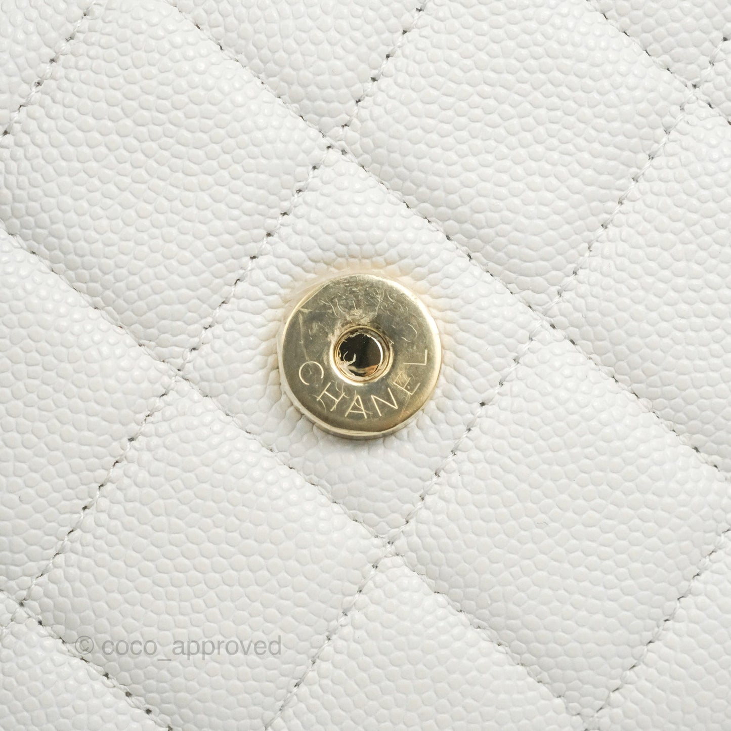 Chanel Quilted Classic Wallet on Chain WOC White Caviar Gold Hardware