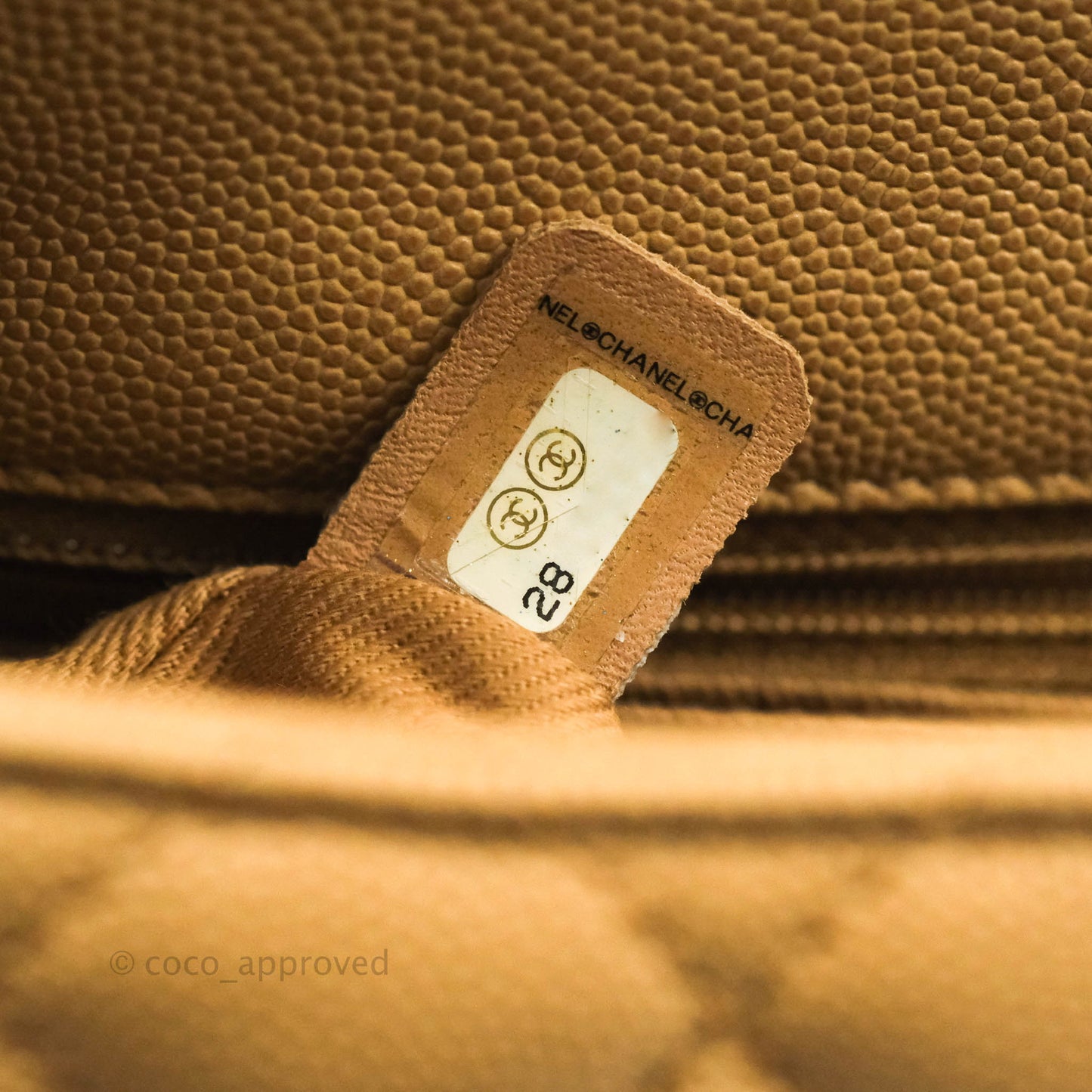 Chanel Small Coco Handle Quilted Beige Caviar Gold Hardware Lizard Embossed Handle