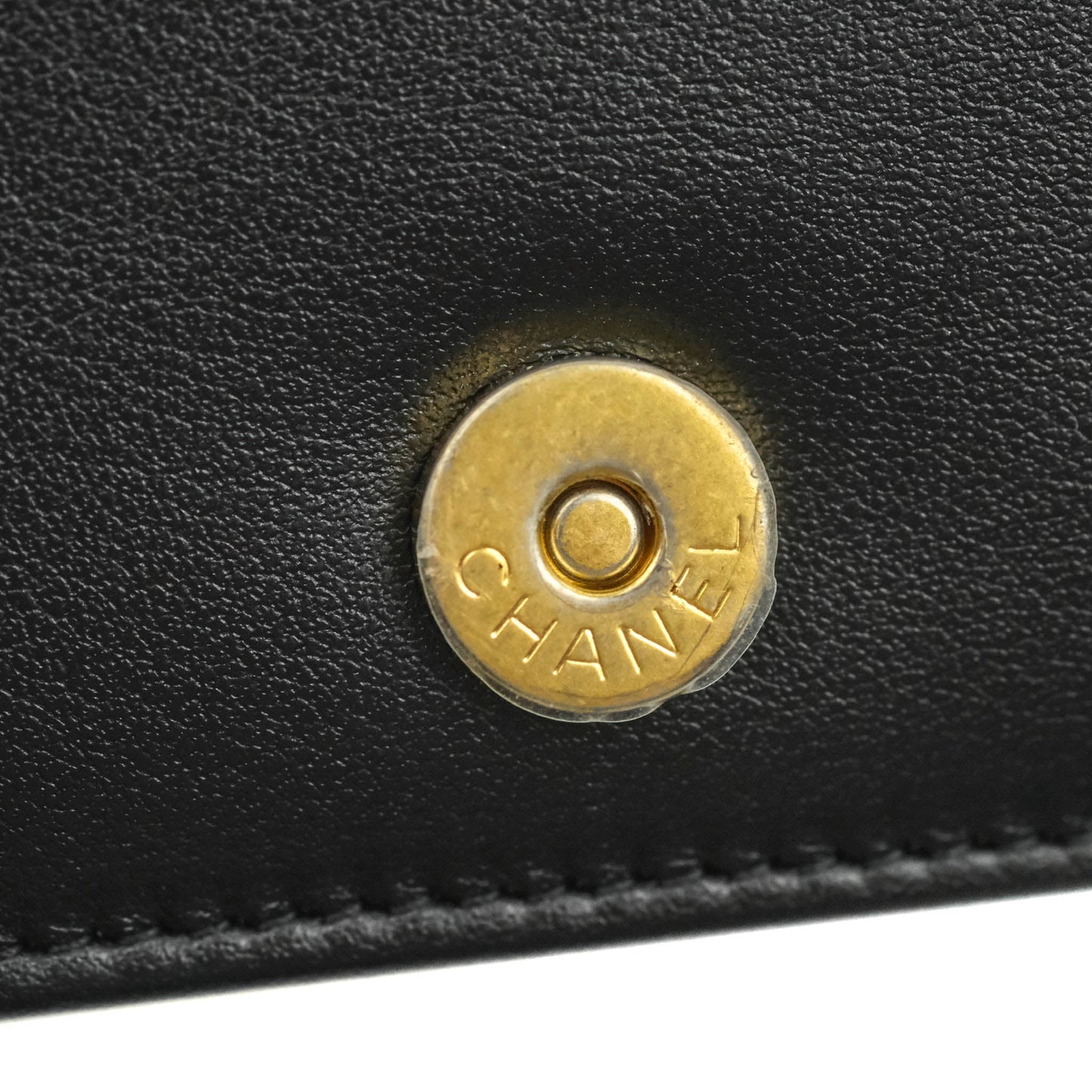 Chanel Quilted Boy Wallet on Chain WOC Black Caviar Aged Gold Hardware