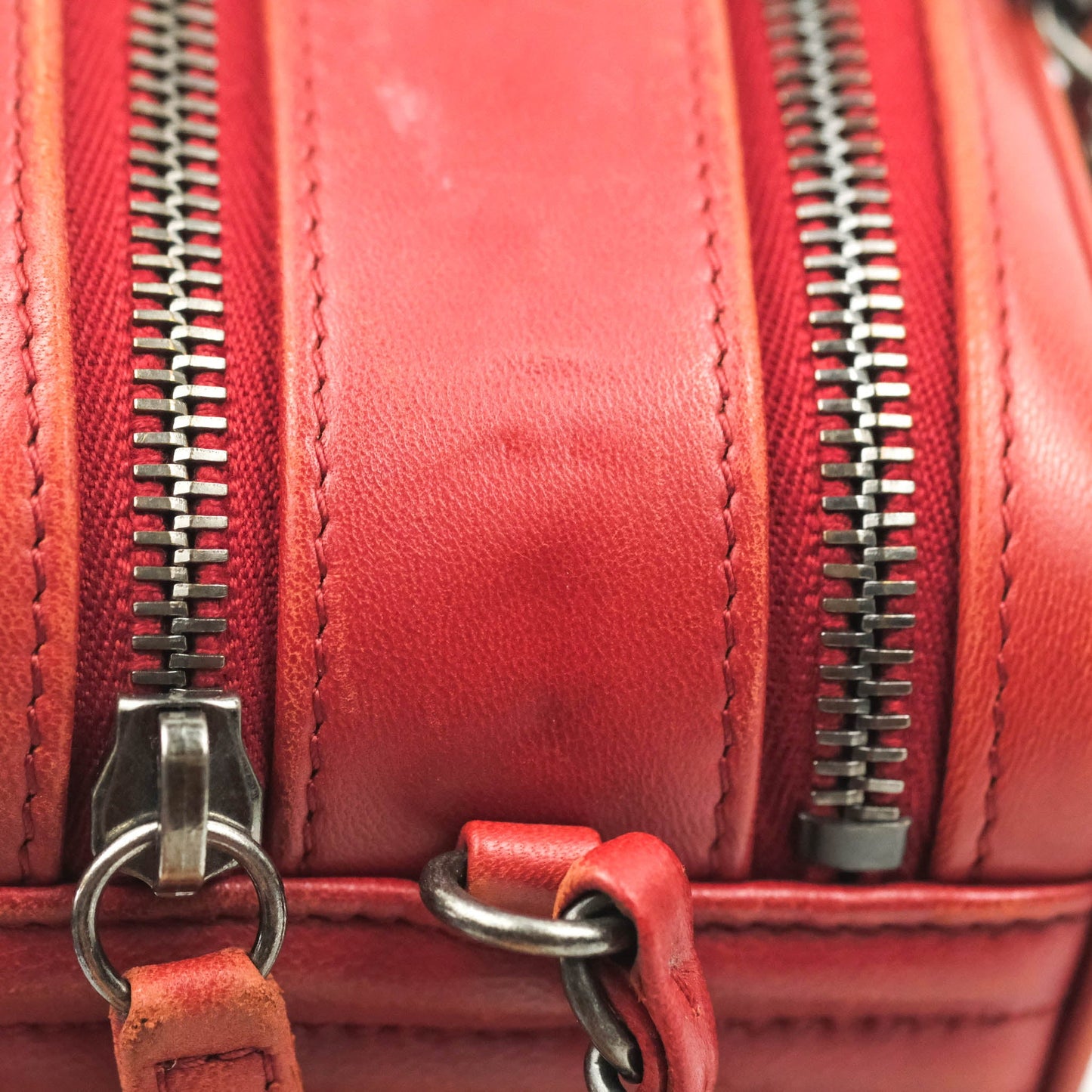 Chanel Quilted Crossbody Camera Bag Red Lambskin Ruthenium Hardware