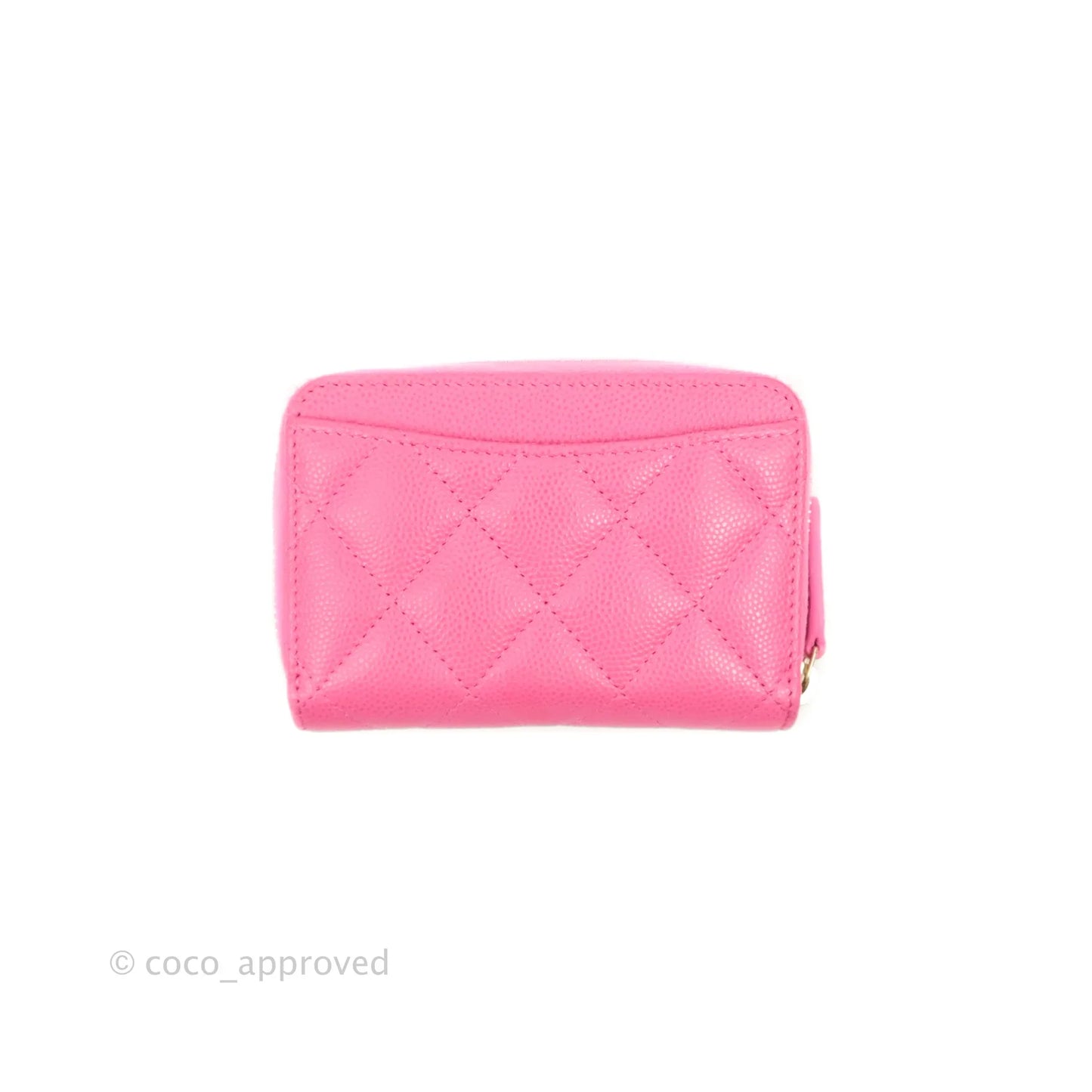 Chanel Classic Zipped Coin Purse Pink Caviar Gold Hardware