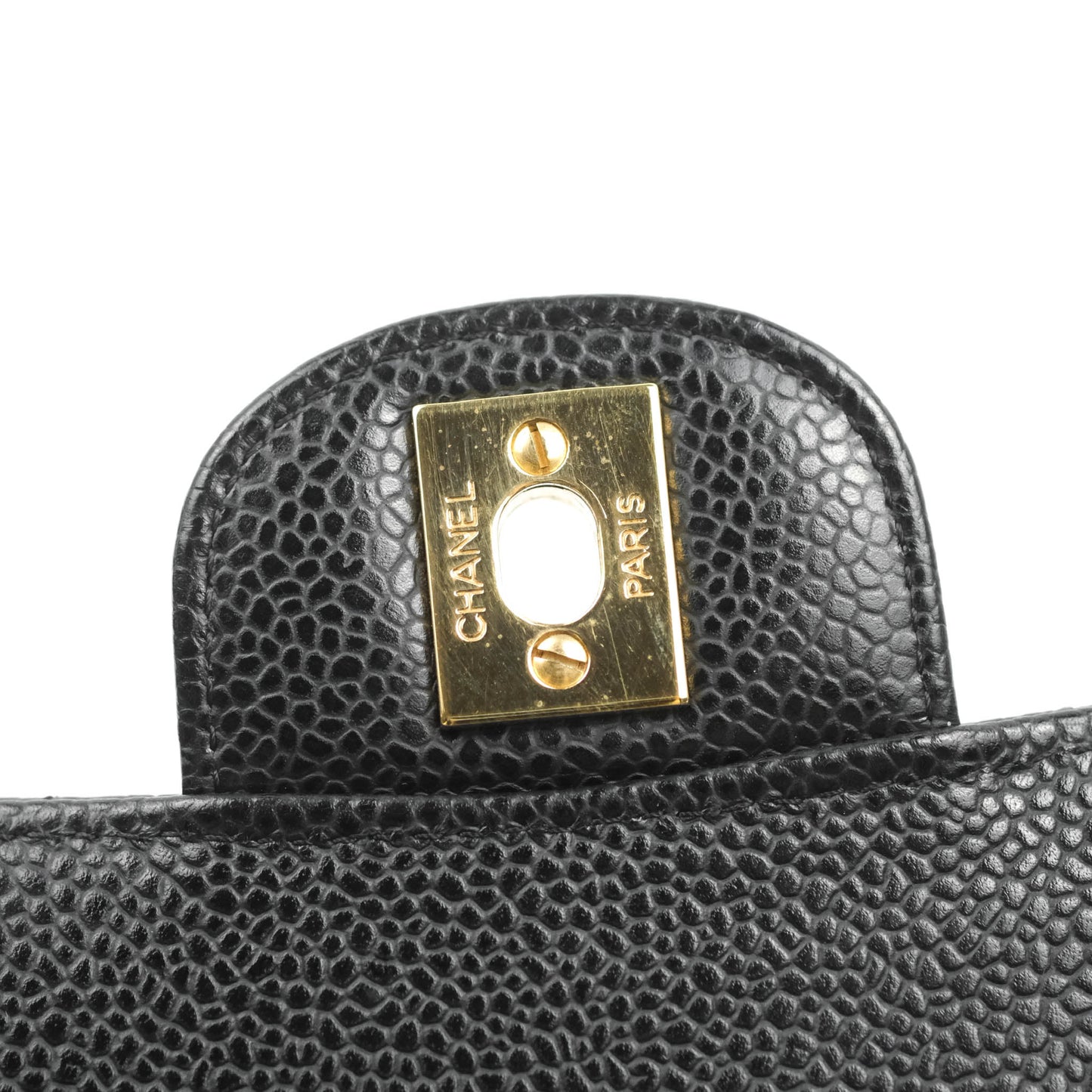 Chanel Small Classic Quilted Flap Black Caviar 24K Gold Hardware