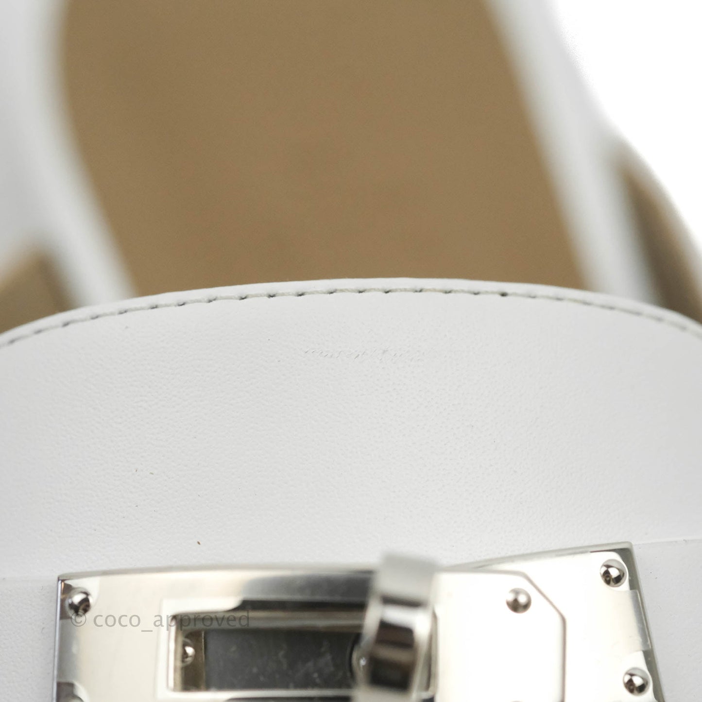 Hermès Oz Velvet Mules White Calfskin Palladium Hardware