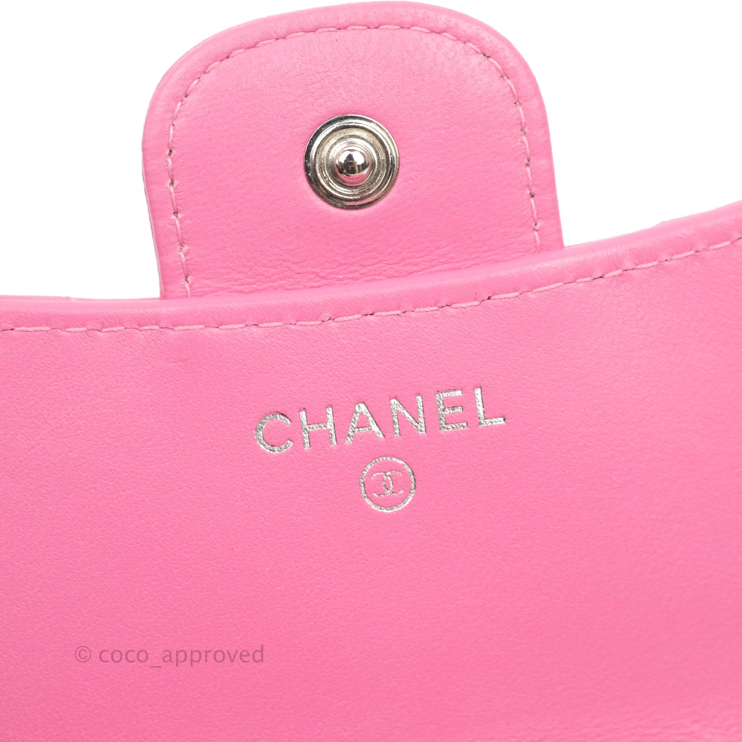 Chanel Classic Flap Wallet Pink Lambskin Silver Hardware