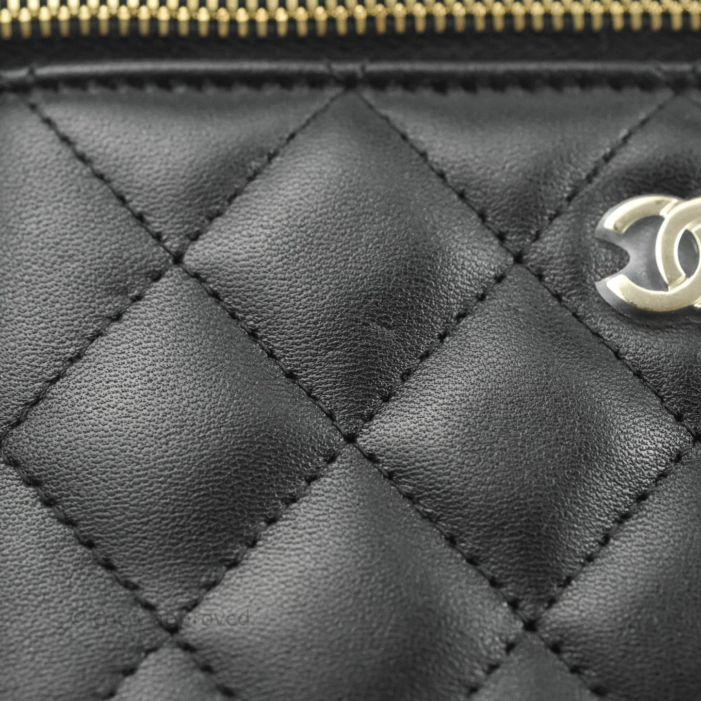 Chanel Vanity with Classic Chain Black Lambskin Gold Hardware