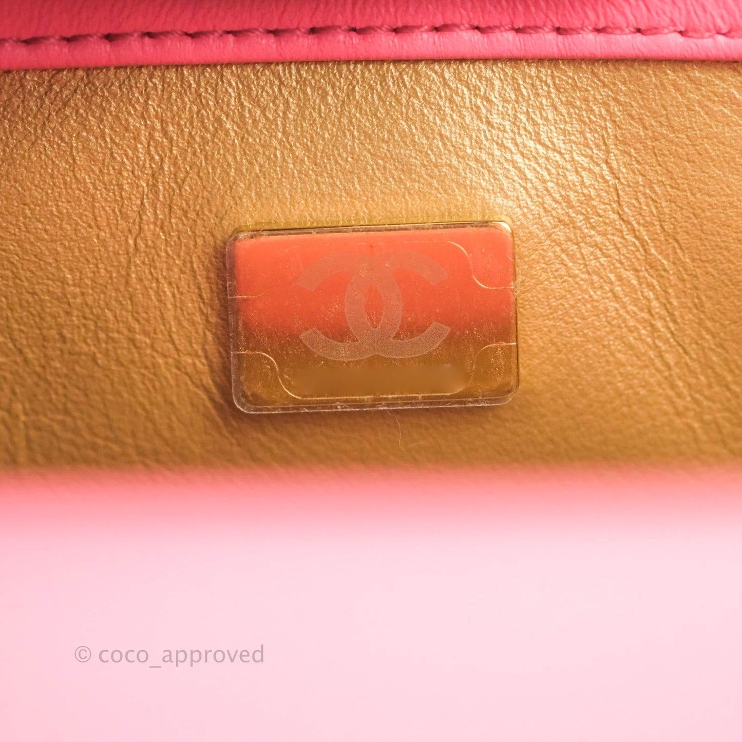 Chanel Mini Rectangular Pearl Crush Quilted Pink Lambskin Aged Gold Hardware