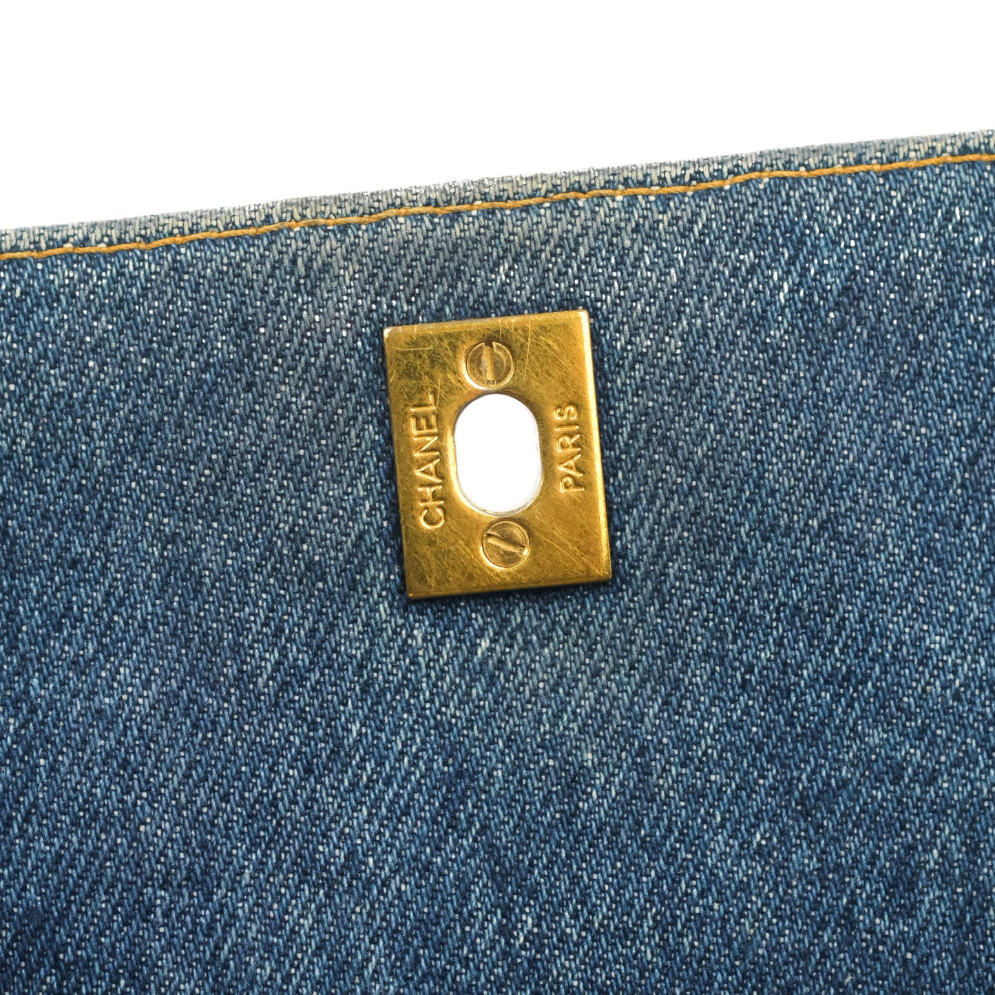 Chanel Vintage Quilted Kelly Bag Denim 24K Gold Hardware