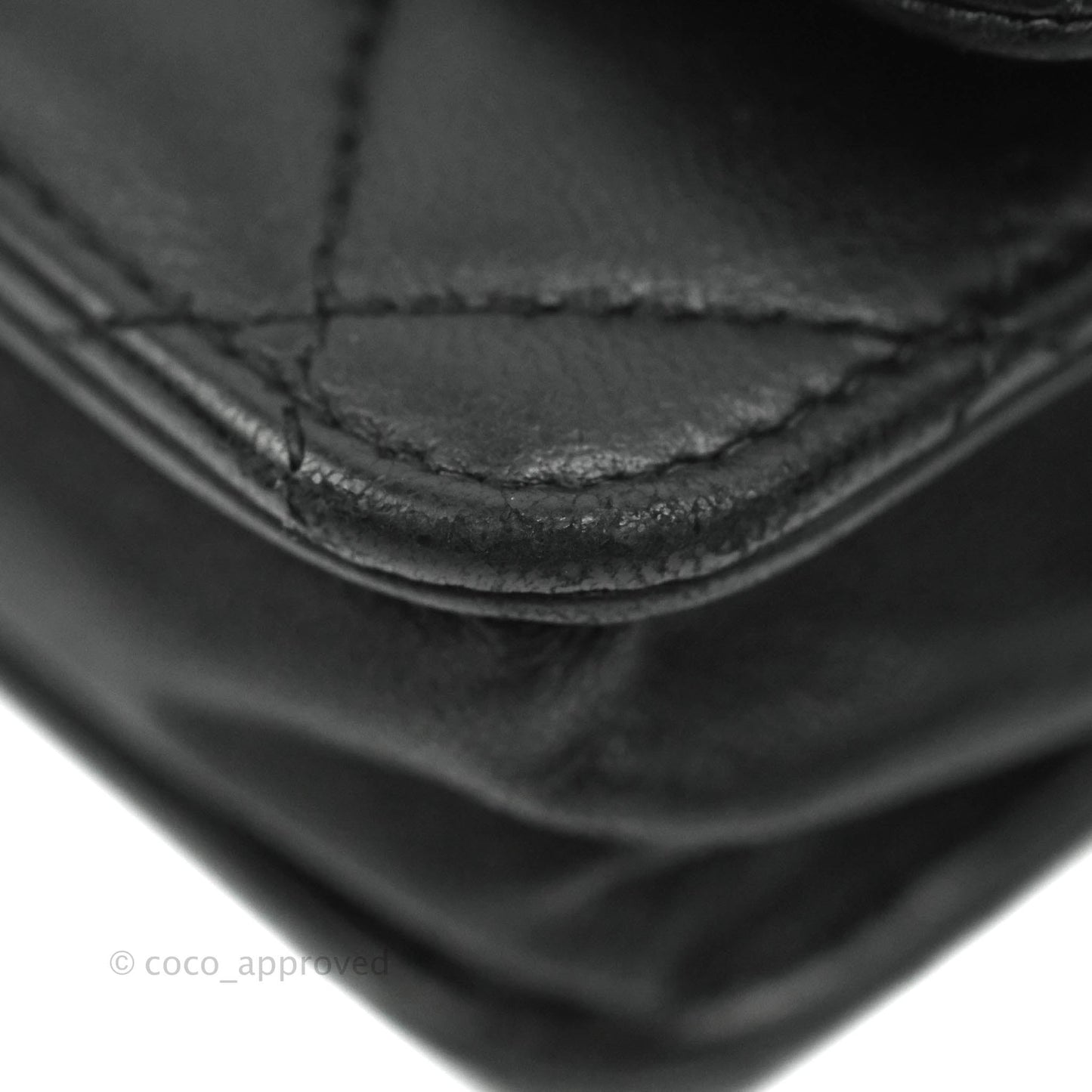 Chanel Classic Wallet On Chain Black Lambskin Silver Hardware