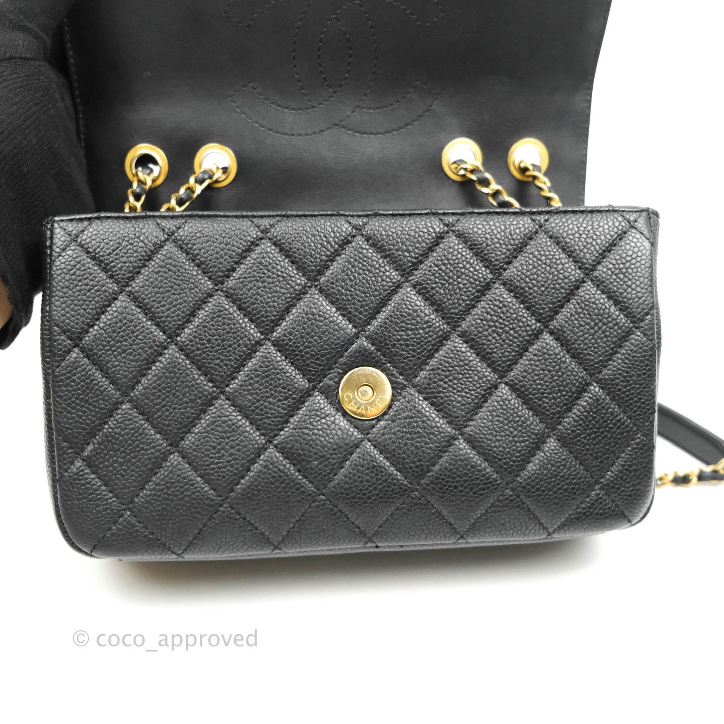 Chanel Quilted Small CC Filigree Flap Black Caviar