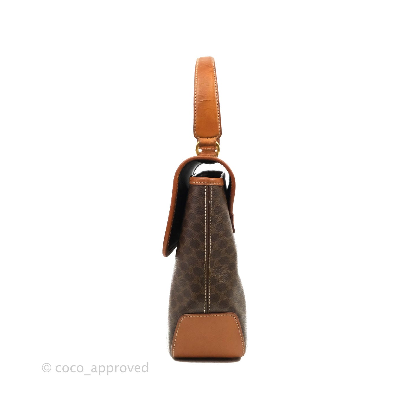 Celine Vintage Brown Canvas Top Handle Bag