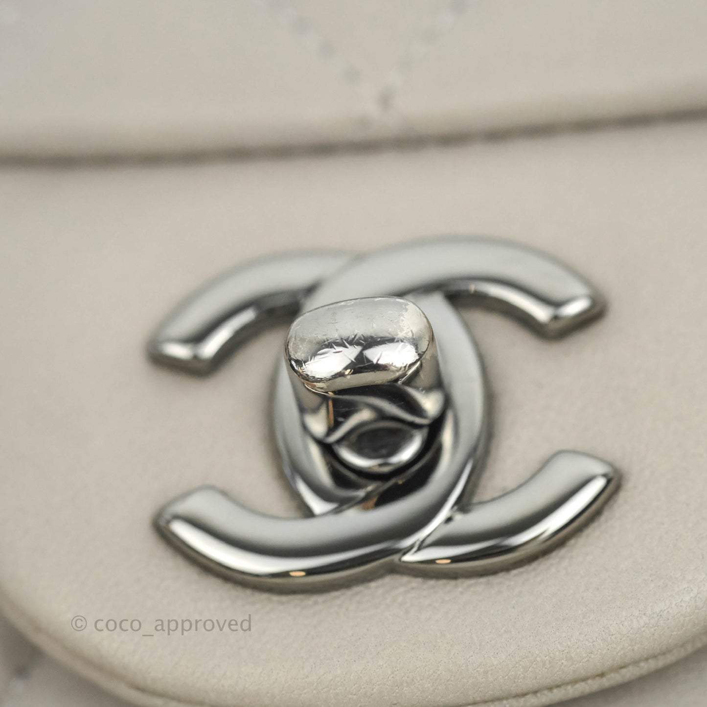 Chanel Quilted Mini Rectangular Flap Grey Lambskin Dark Silver Hardware