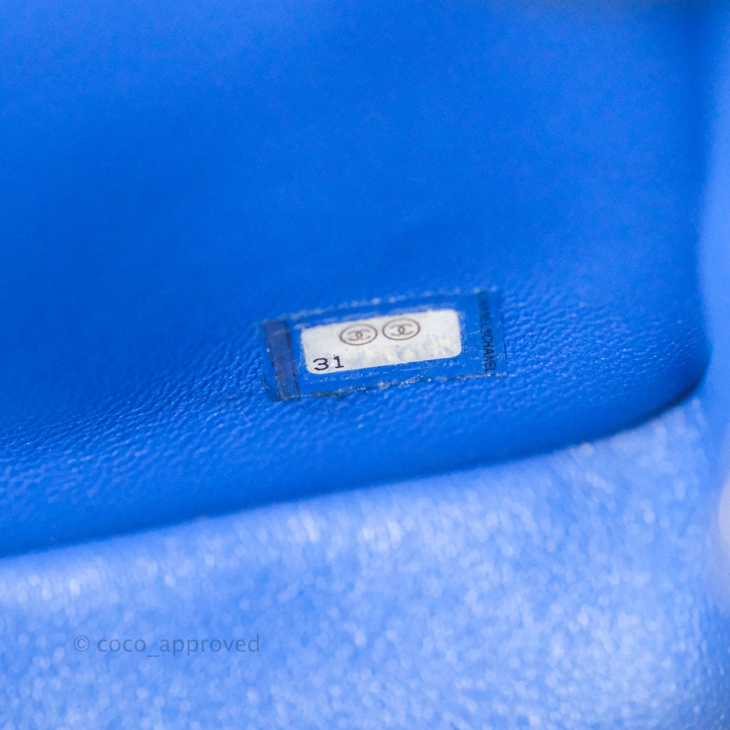 Chanel Mini Square Blue Lambskin Gold Hardware