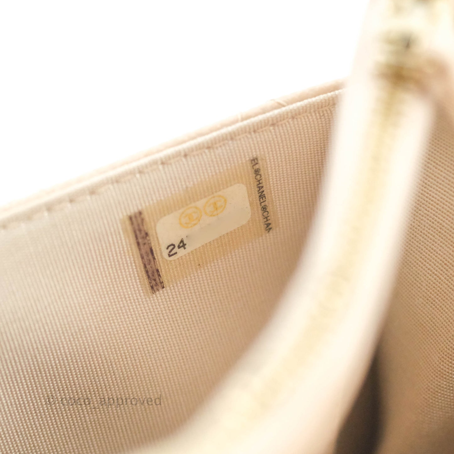 Chanel Quilted Golden Class Wallet on Chain WOC Light Beige Caviar Gold Hardware