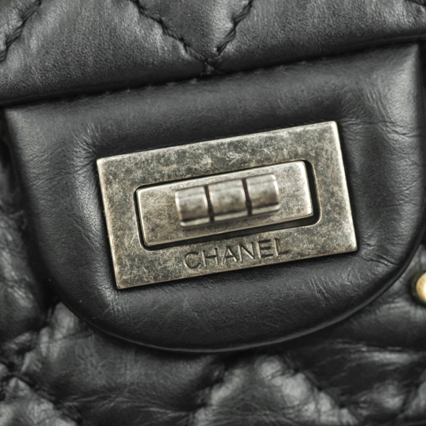 Chanel 2.55 Reissue Lucky Charms 225 Flap Black Crumpled Calfskin Ruthenium Hardware