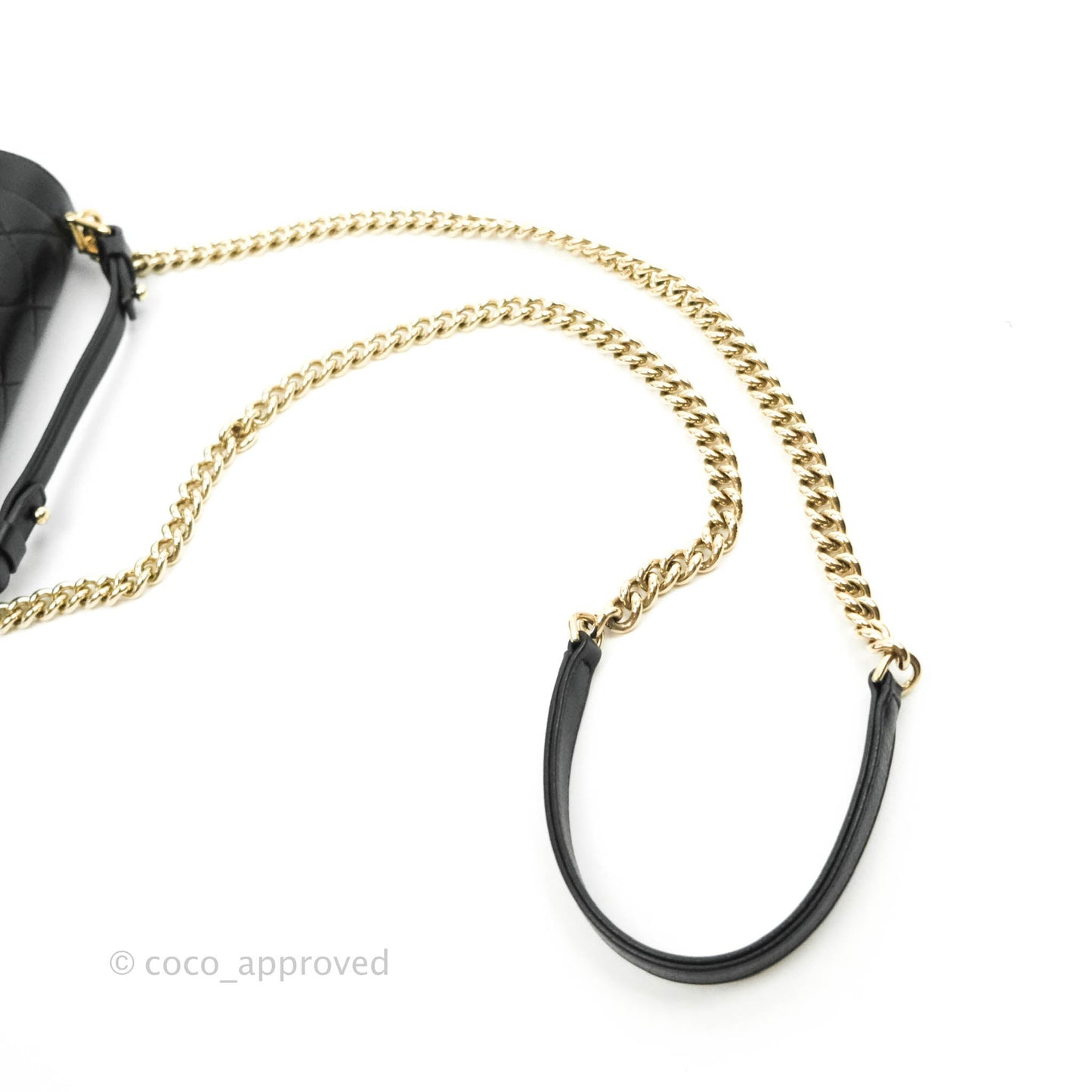 Chanel Quilted Small Label Click Flap Bag Black Grained Calfskin Gold Hardware