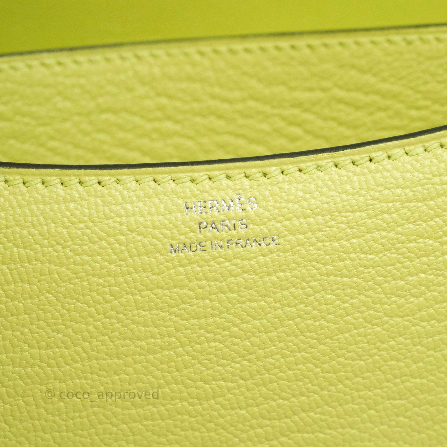 Hermès Constance Mini 18cm R9 Jaune Bourgeon Chevre Mysore Palladium Hardware