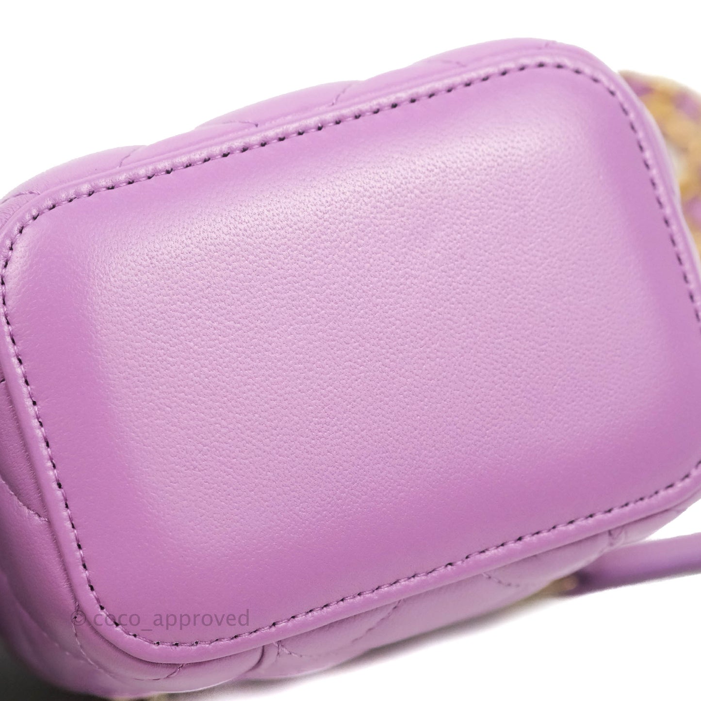 Chanel Classic Mini Pearl Crush Vanity With Chain Purple Lambskin Aged Gold Hardware
