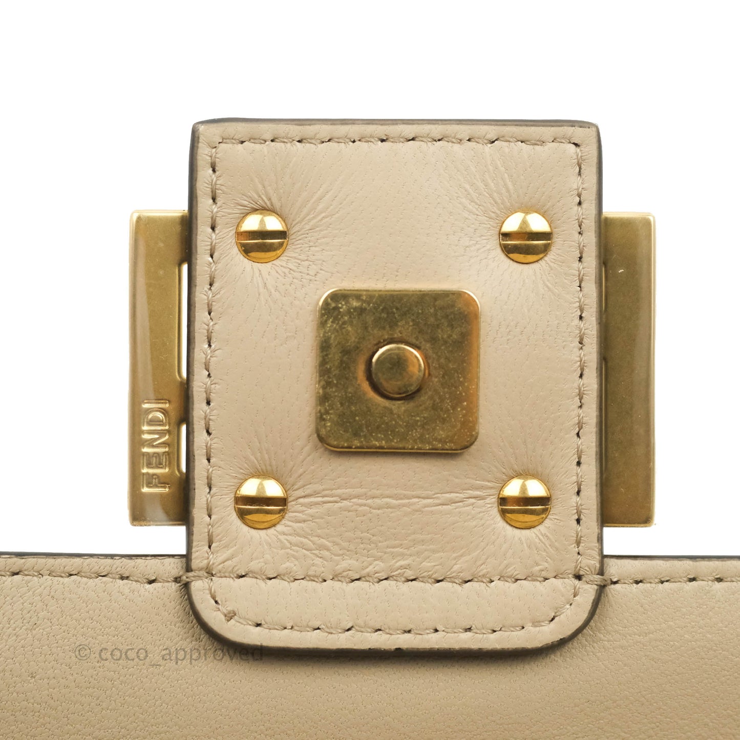 Fendi Baguette Chain Midi Light Grey Lambskin Bag