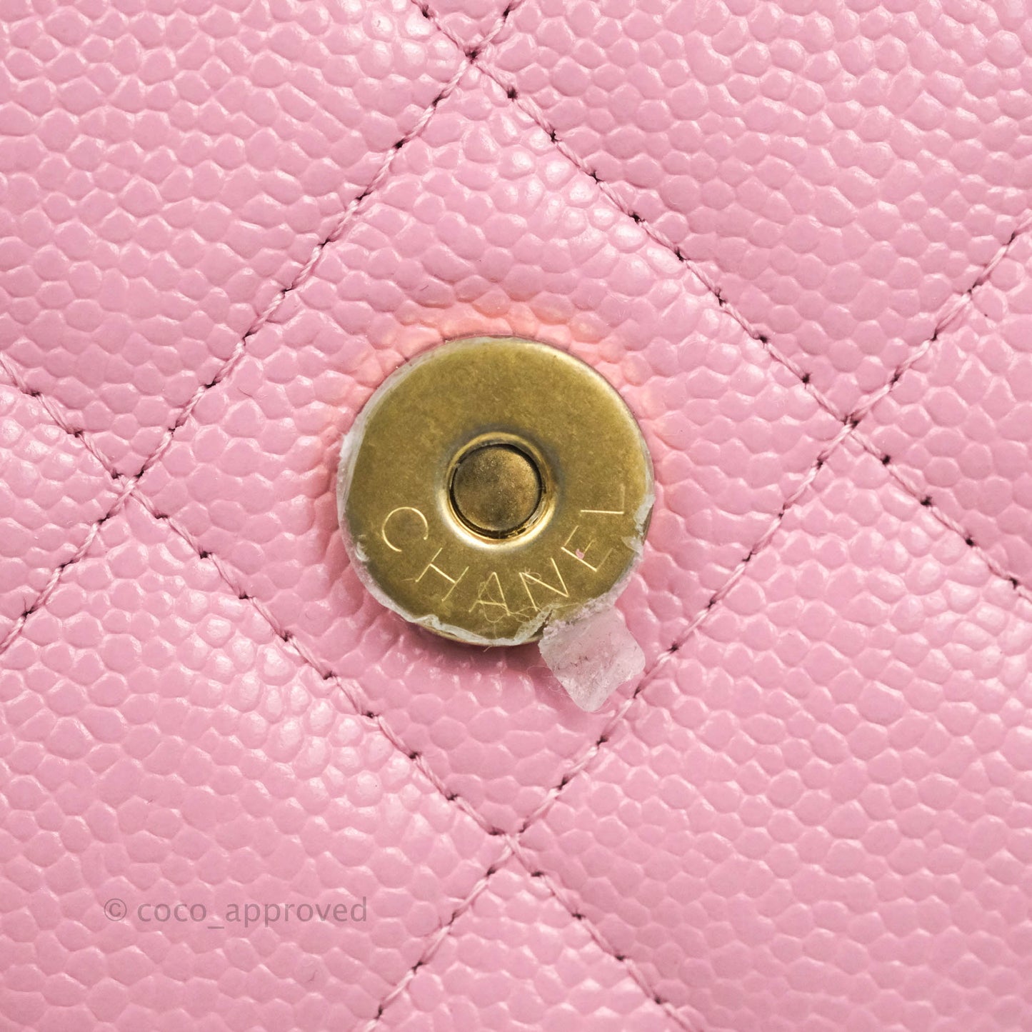Chanel Top Handle Wallet On Chain WOC Pink Caviar Gold Hardware 22S