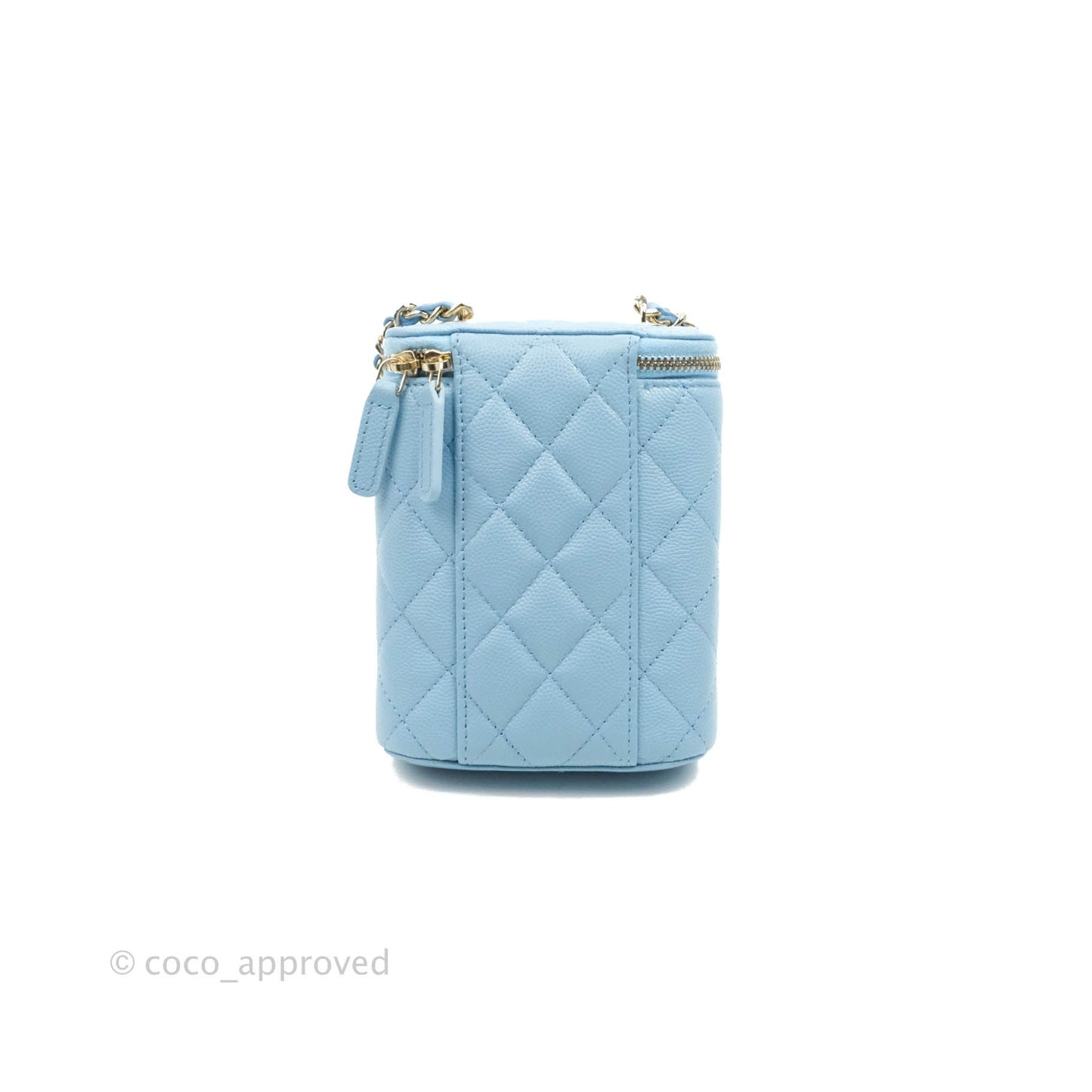 Chanel Classic Mini Vanity With Chain Blue Caviar Gold Hardware