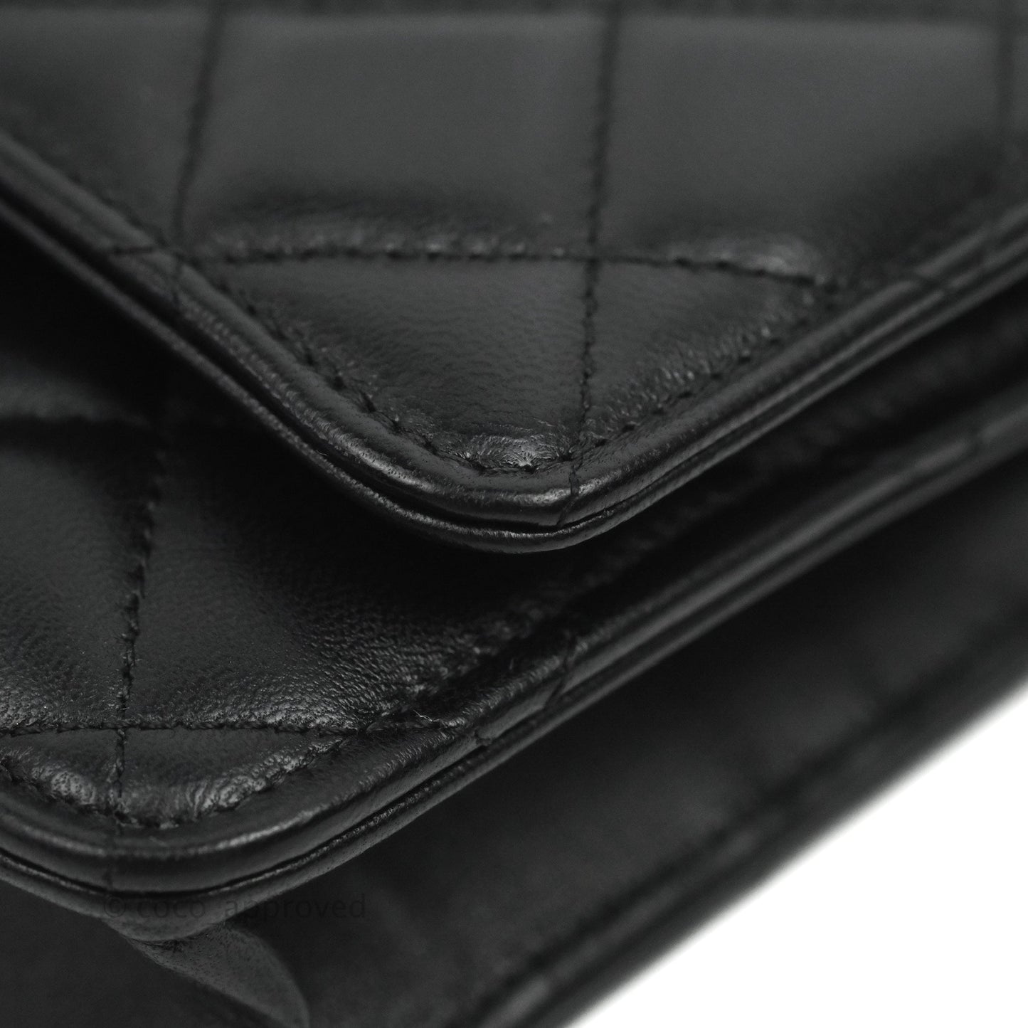 Chanel Quilted Classic Wallet on Chain WOC Black Lambskin Gold Hardware