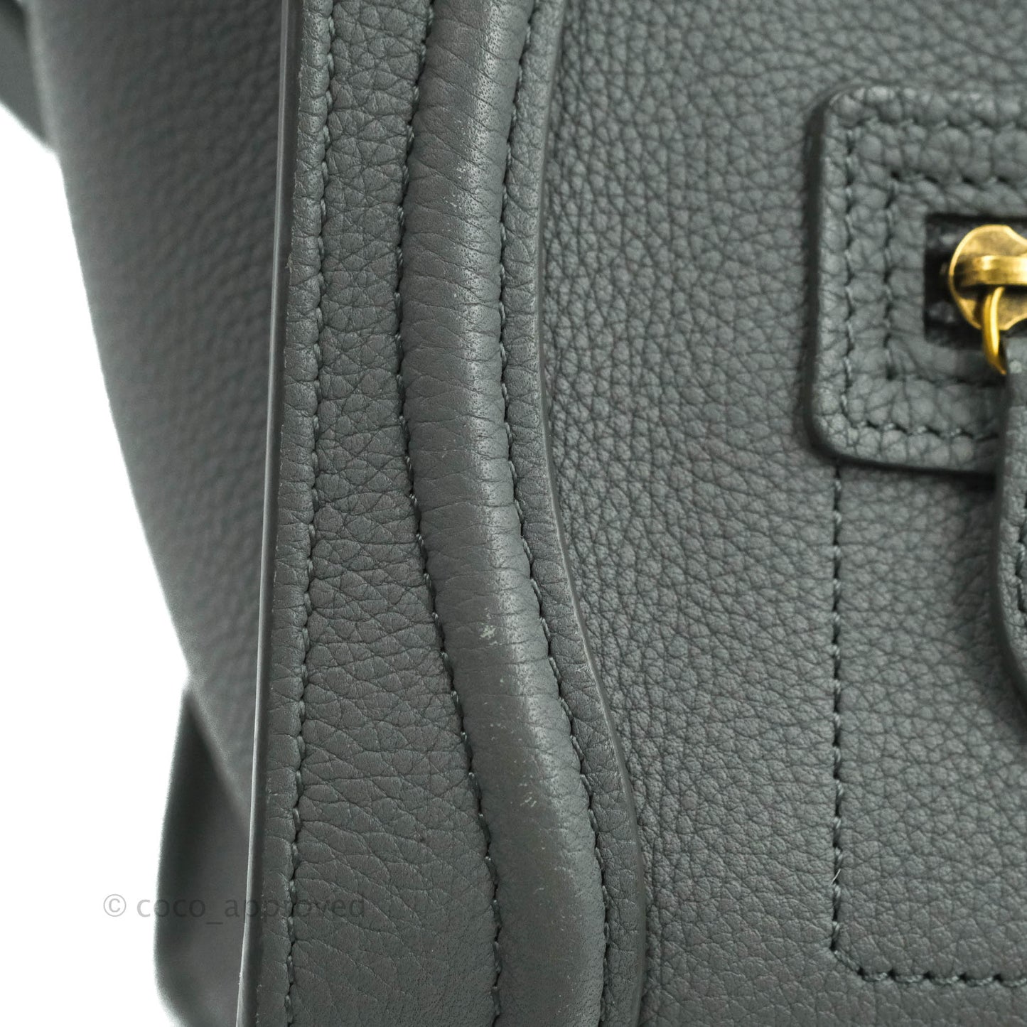Celine Nano Luggage Grey Drummed Calfskin