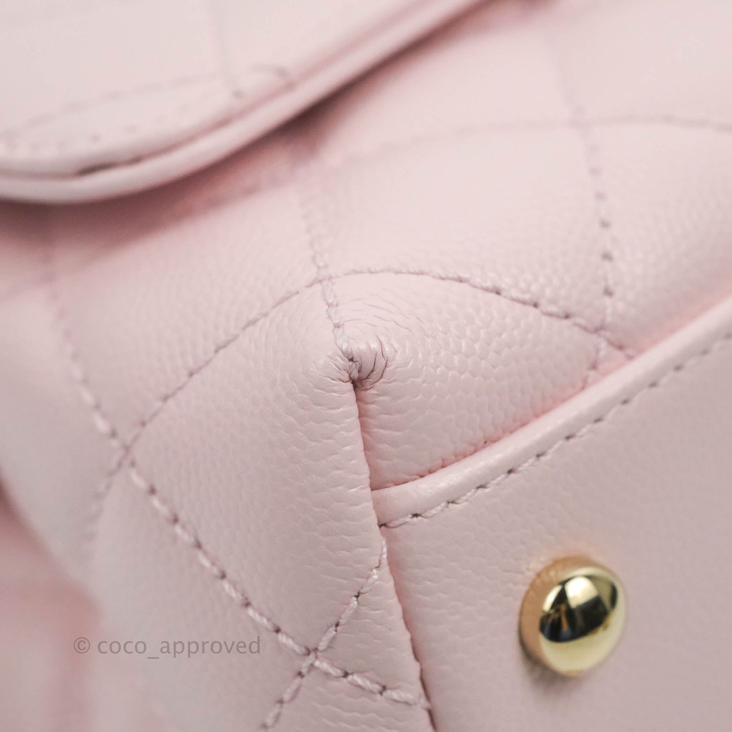 Chanel Mini Coco Handle Quilted Light Pink Caviar Gold Hardware
