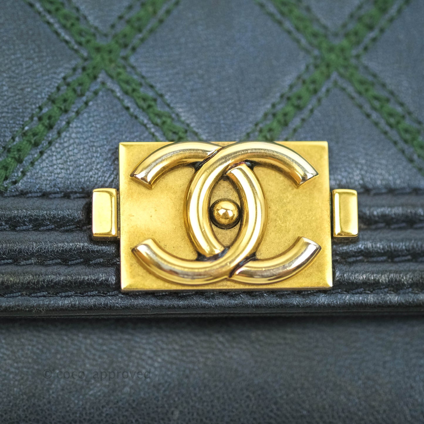 Chanel Boy Wallet on Chain WOC Blue Lambskin Gold Hardware