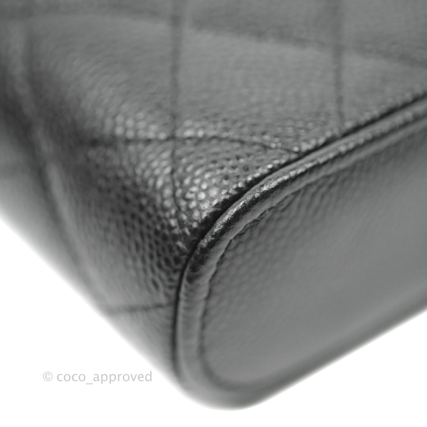 Chanel Quilted Small Handle With Care Vanity Case With Chain Black Caviar Gold Hardware