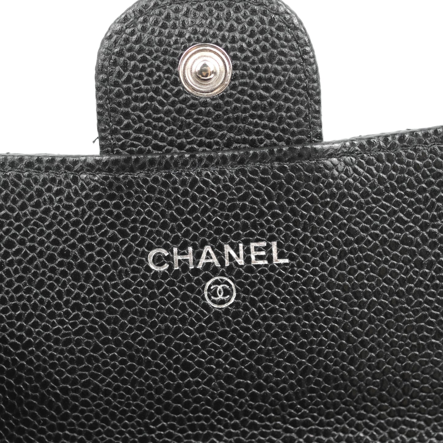 Chanel Classic Quilted Medium Flap Wallet Black Caviar Silver Hardware