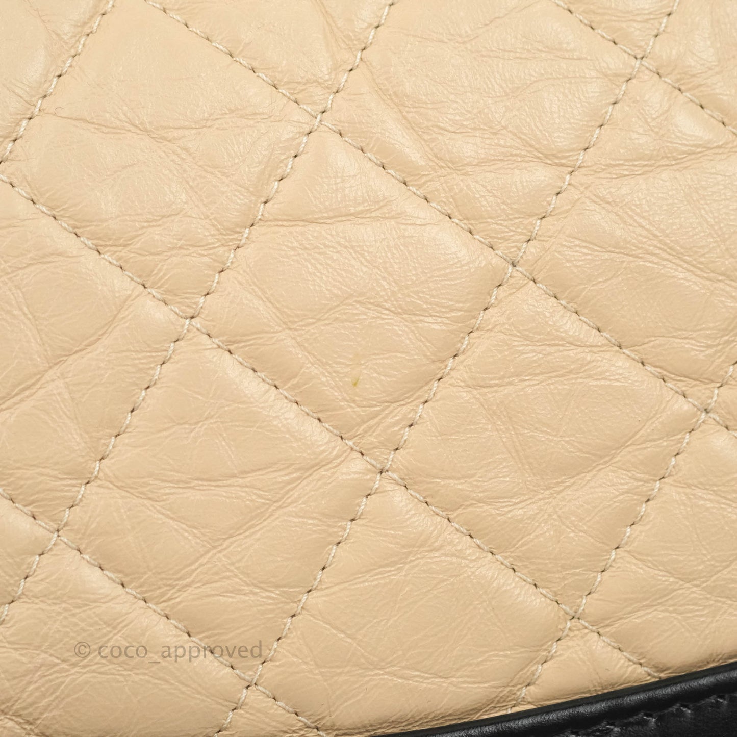 Chanel Small Gabrielle Backpack Beige Black Aged Calfskin