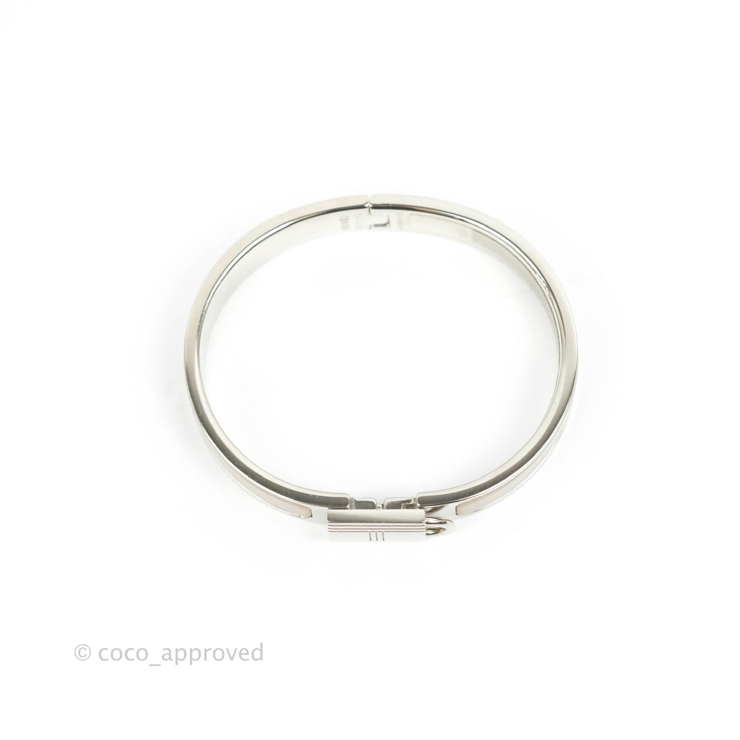 Hermes Clic Cadenas Bracelet Marron Glacé Palladium Hardware