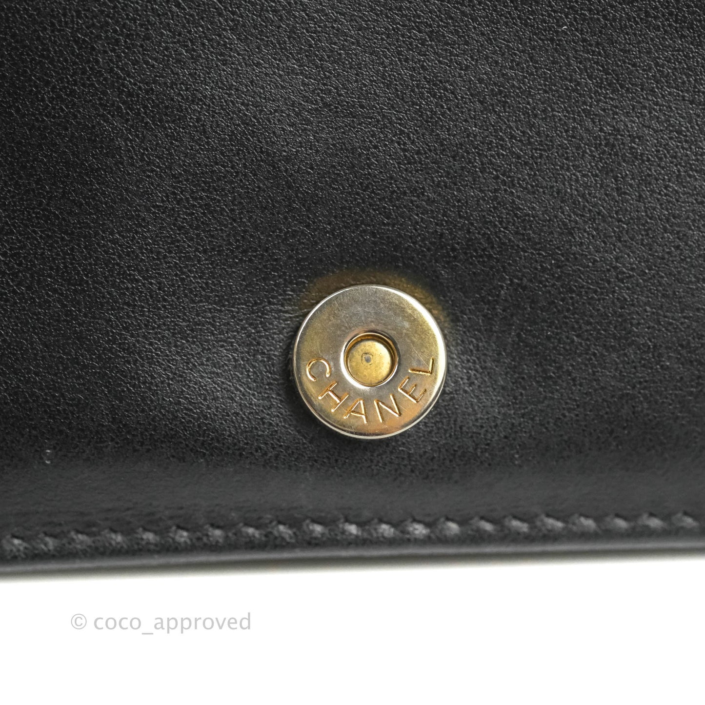 Chanel Quilted Boy Wallet on Chain WOC Black Caviar Aged Gold Hardware