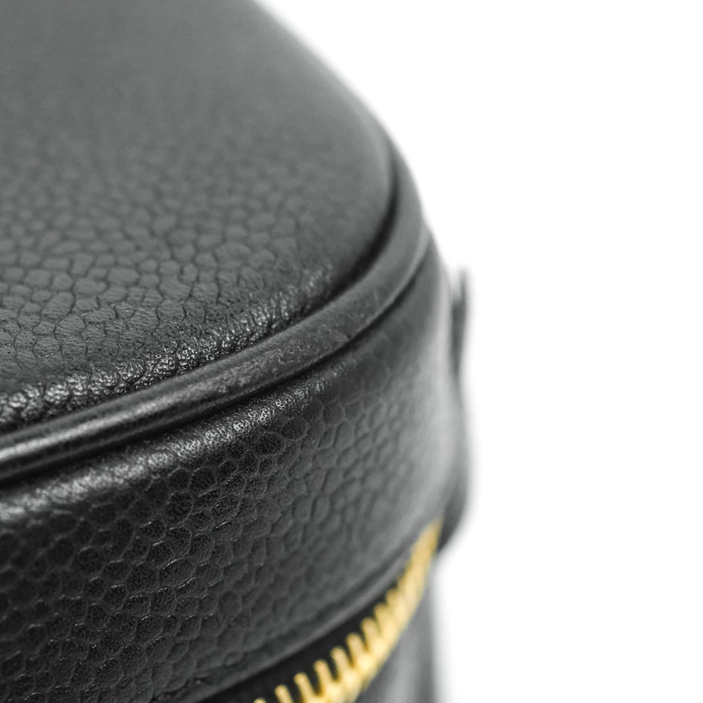 Chanel Vintage Vanity Case Black Caviar Gold Hardware