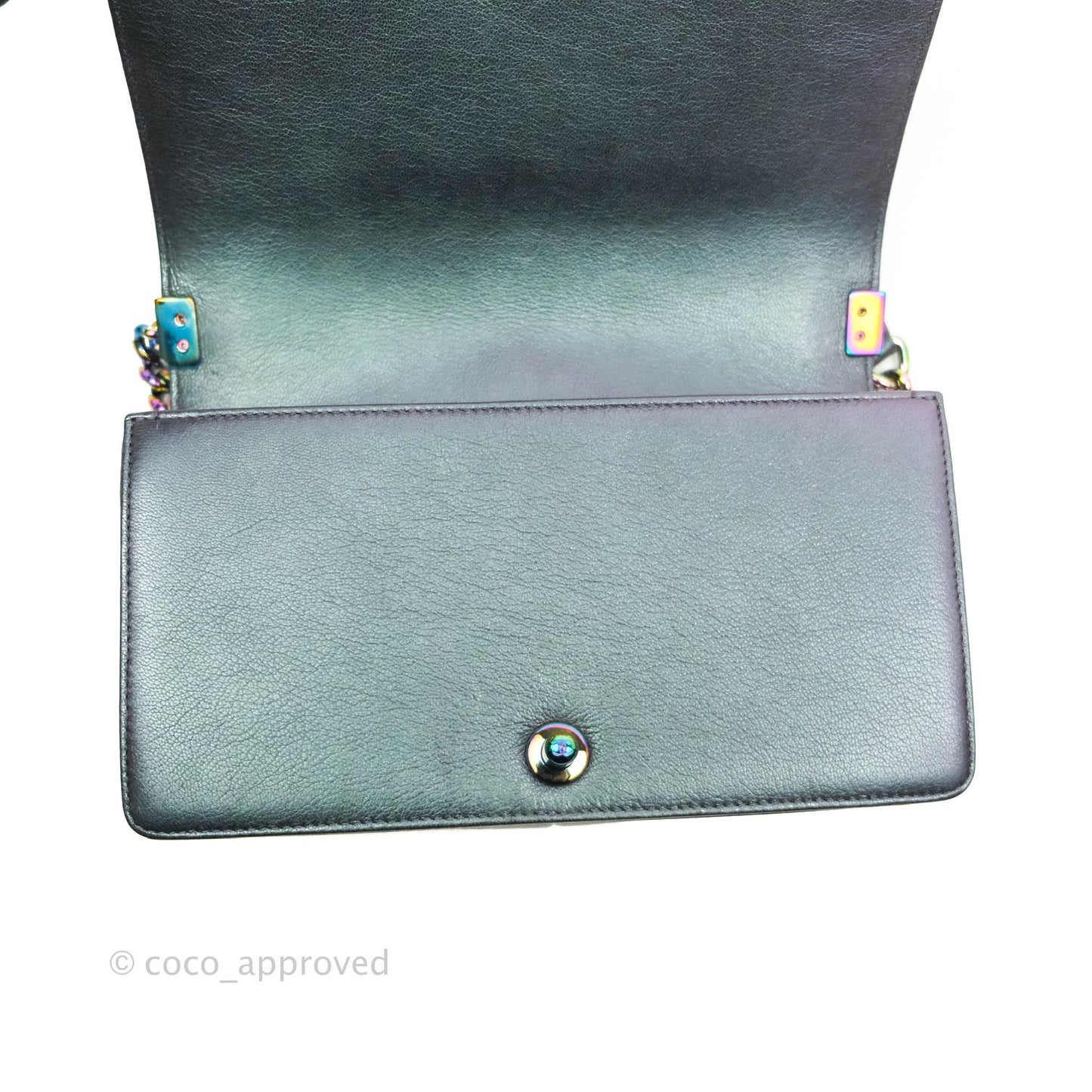 Chanel Medium Boy Bag Iridescent Purple Calfskin Mermaid Rainbow Hardware