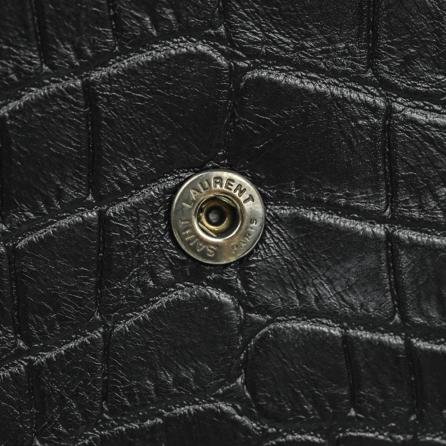 Saint Laurent Wallet on Chain So Black Crocodile-embossed Leather